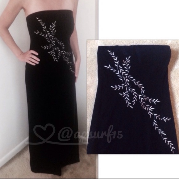 🎉Host Pick!🎉Patra black stretch-velvet strapless gown - Picture 5 of 9